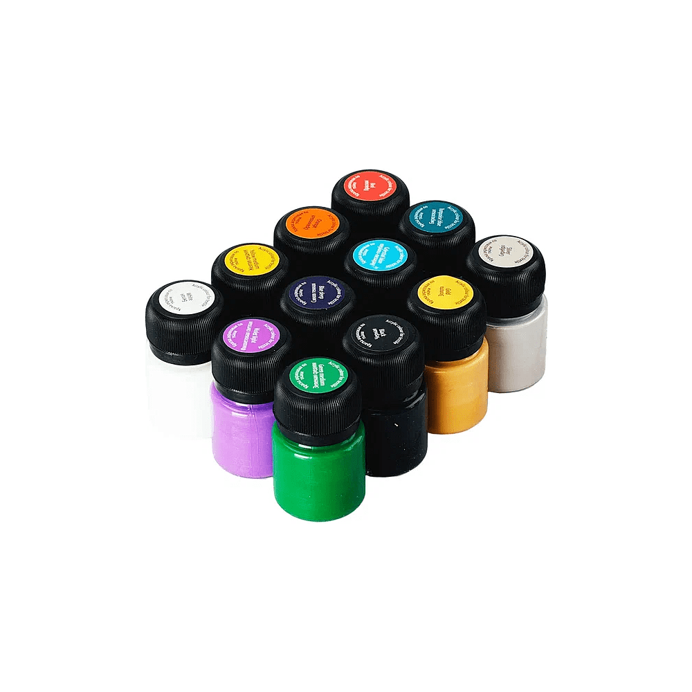 Краска акриловая по ткани "Декола", набор 12 цветов, 20 мл, банки - 9