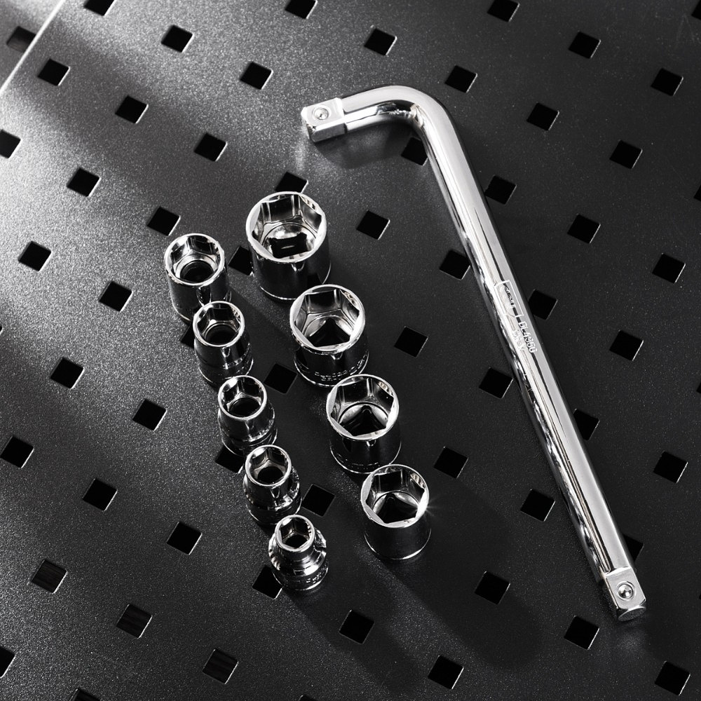 Набор головок торцевых Deli YS EDL2010T, 10-24 мм, 1/2", 10 шт., серебристый - 9