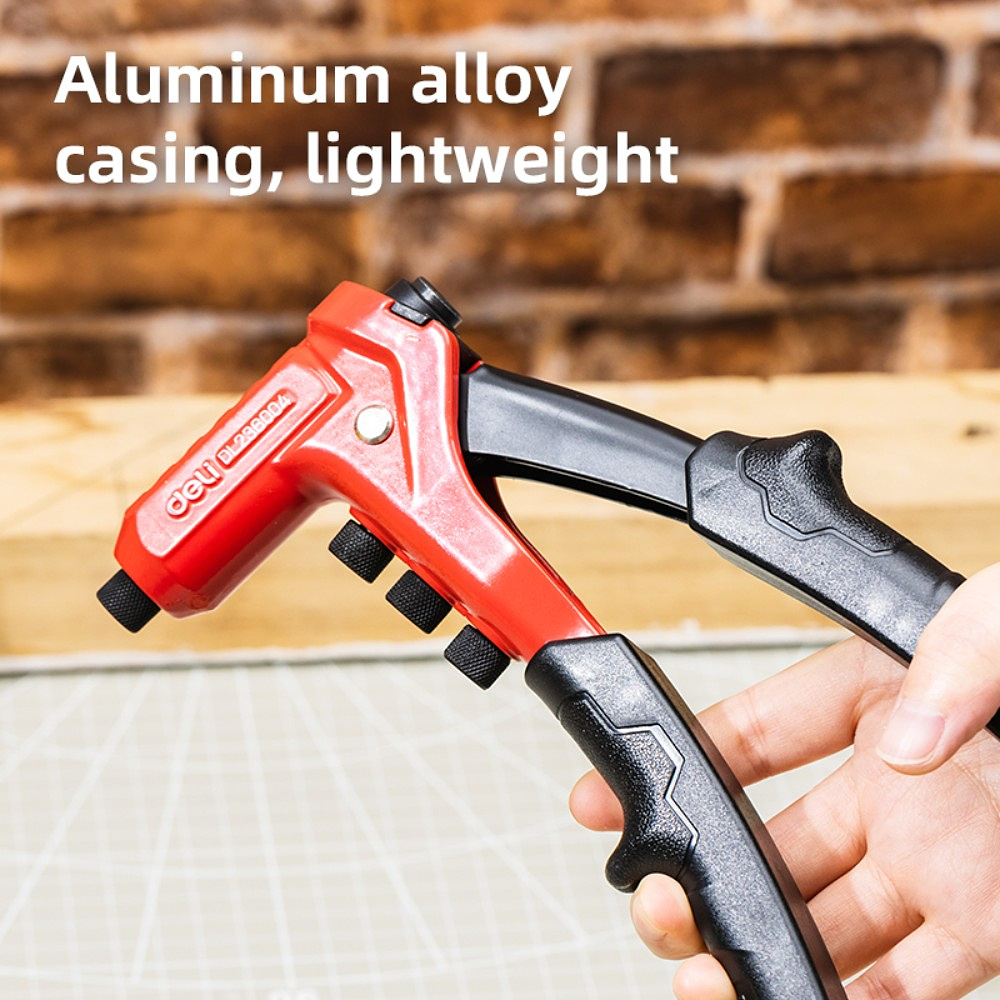 Заклепочник Deli RS EDL236004, 230 мм, 2.4-4.8 мм, красный, черный - 3