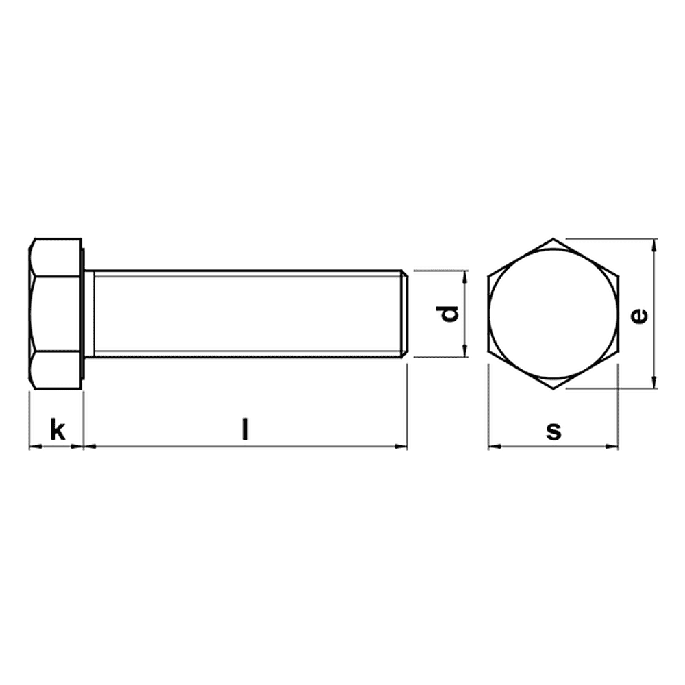 Болт шестигранный М16х100 мм, DIN 933/ГОСТ 7798-70, цинк, 1 кг - 2