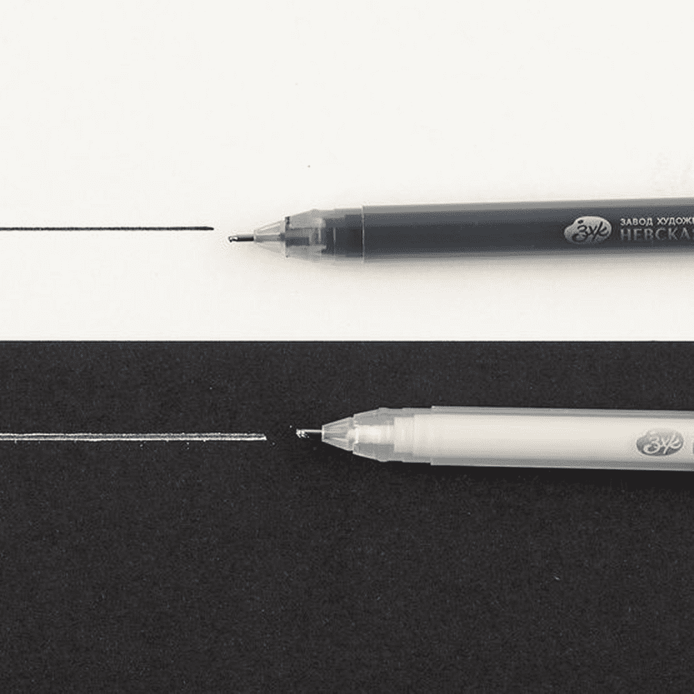 Ручка гелевая "Сонет", 0.5 мм, 2 шт., черный, белый - 3