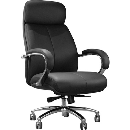 Кресло для руководителя EVERPROF MAXI экокожа, черный, крестов. алюминий