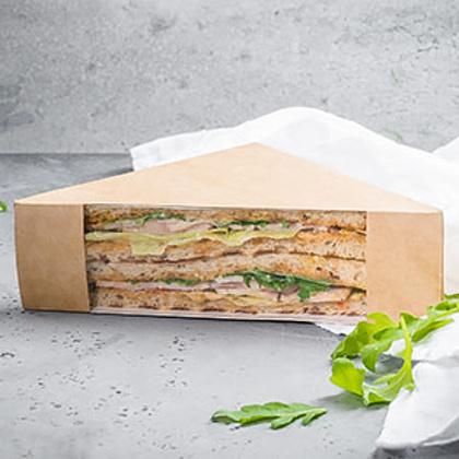 Контейнер бумажный для сэндвичей, 130х130х50 мм, 300шт/упак, крафт - 3