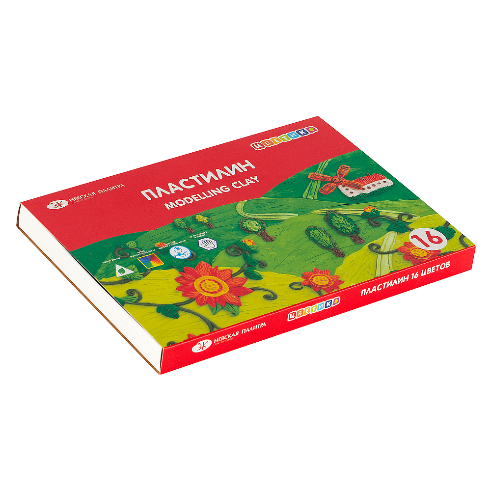 Пластилин "Цветик",16 цветов - 3