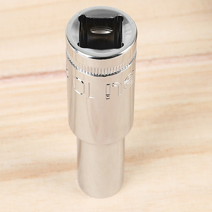 Головка торцевая шестигранная Deli YS EDQ4310 1/2", 10 мм , глубокая, серебристый - 4