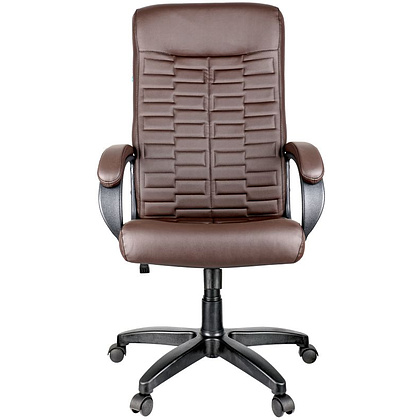 Кресло для руководителя Helmi "HL-E80 Ornament", экокожа, пластик, коричневый - 2