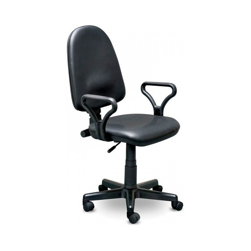 Кресло для персонала "UTFC Prestige", кожзам, пластик, черный