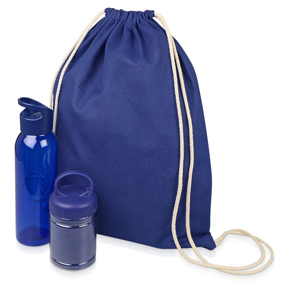Набор подарочный "Klap": бутылка для воды и набор для фитнеса, синий