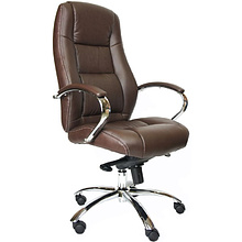 Кресло для руководителя "Kron", экокожа, металл, коричневый