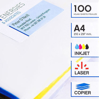 Самоклеящиеся этикетки универсальные "Apli", 52.2x29.7 мм, 100 листов, 40 шт, белый - 2