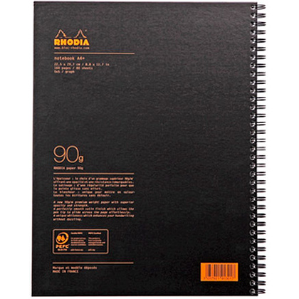 Блокнот "Rhodia", А4+, 80 листов, линейка, черный - 3