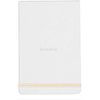 Блокнот "Rhodiarama Webnotepad" на резинке, A5, 96 листов, линейка, белый