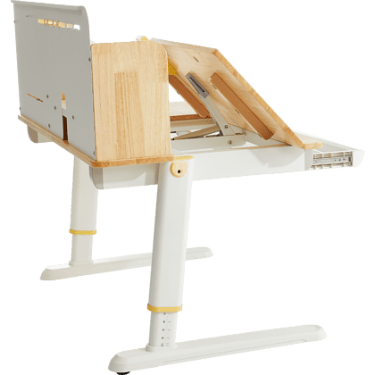 Стол Ergosmart регулируемый Galleon, 1200х700х(520-760) мм, гевея беленая, с книжной полкой - 16