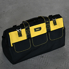 Сумка для инструментов Deli "EDL430118", 430x200x290 мм, 14 карманов, черный, желтый