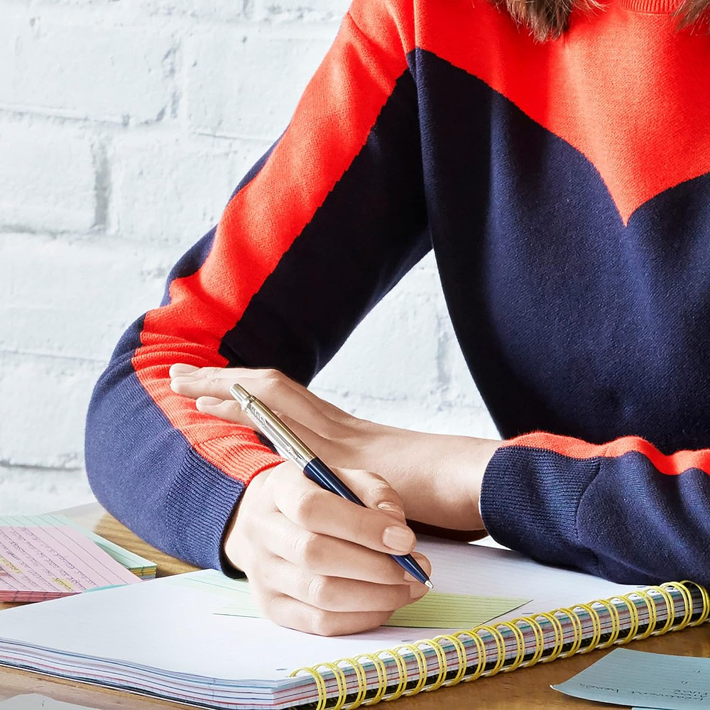 Ручка шариковая автоматическая "Jotter Core K63 Royal Blue CT", 1 мм, синий, серебристый, стерж. синий - 7