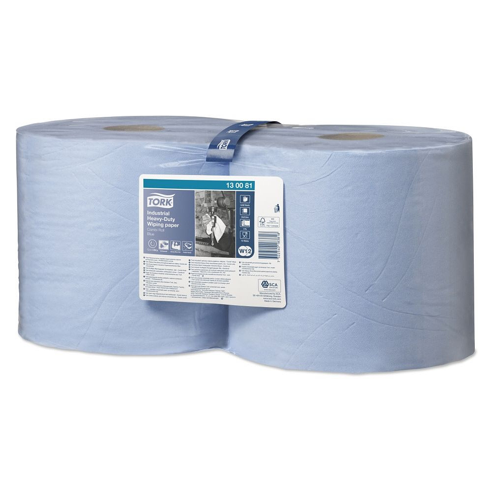 Протирочная бумага "Tork Premium" c центральной вытяжкой повышенной прочности, W1/W2, голубой (130081-50) - 2