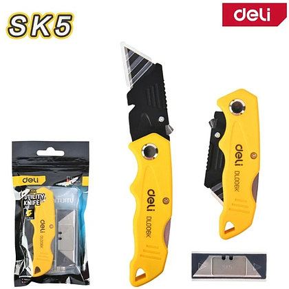 Нож строительный складной Deli YS EDL006K, 19 мм, трапеция - 2