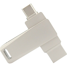 USB Flash накопитель 3.0 128 Gb СК-046, TypeC Dual, металл, серебристый