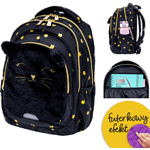 Рюкзак школьный "Fluffy Kitty Black", черный