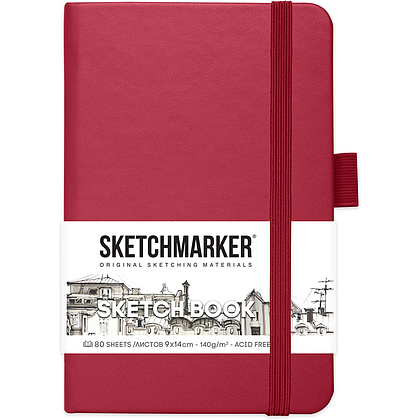 Скетчбук "Sketchmarker", 9x14 см, 140 г/м2, 80 листов, маджента