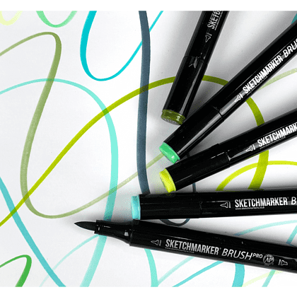 Маркер перманентный двусторонний "Sketchmarker Brush", V83 светло-фиолетовый - 5