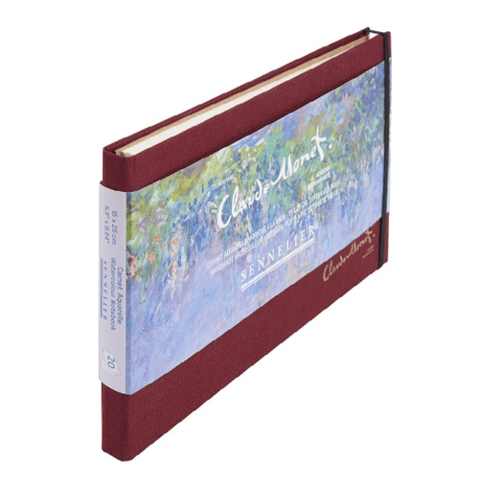 Скетчбук для акварели "Claude Monet - Wisteria", 15х25 см, 300 г/м2, 20 листов, бордовый - 2