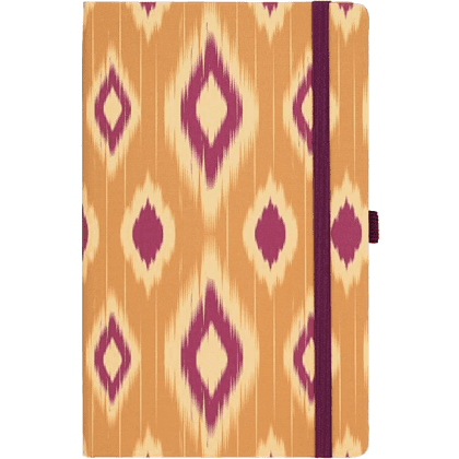 Блокнот "Ikat mustard blush", А5, 96 листов, линейка, оранжевый, бордовый - 2