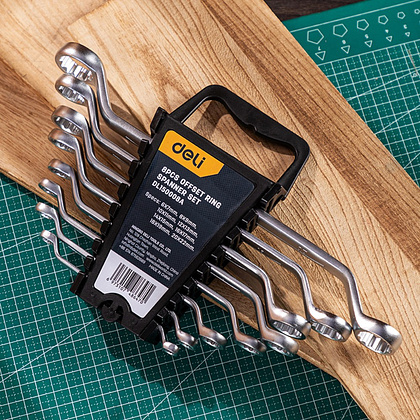 Набор накидных ключей "Deli" EDL150008A, 8 предметов, серебристый - 8