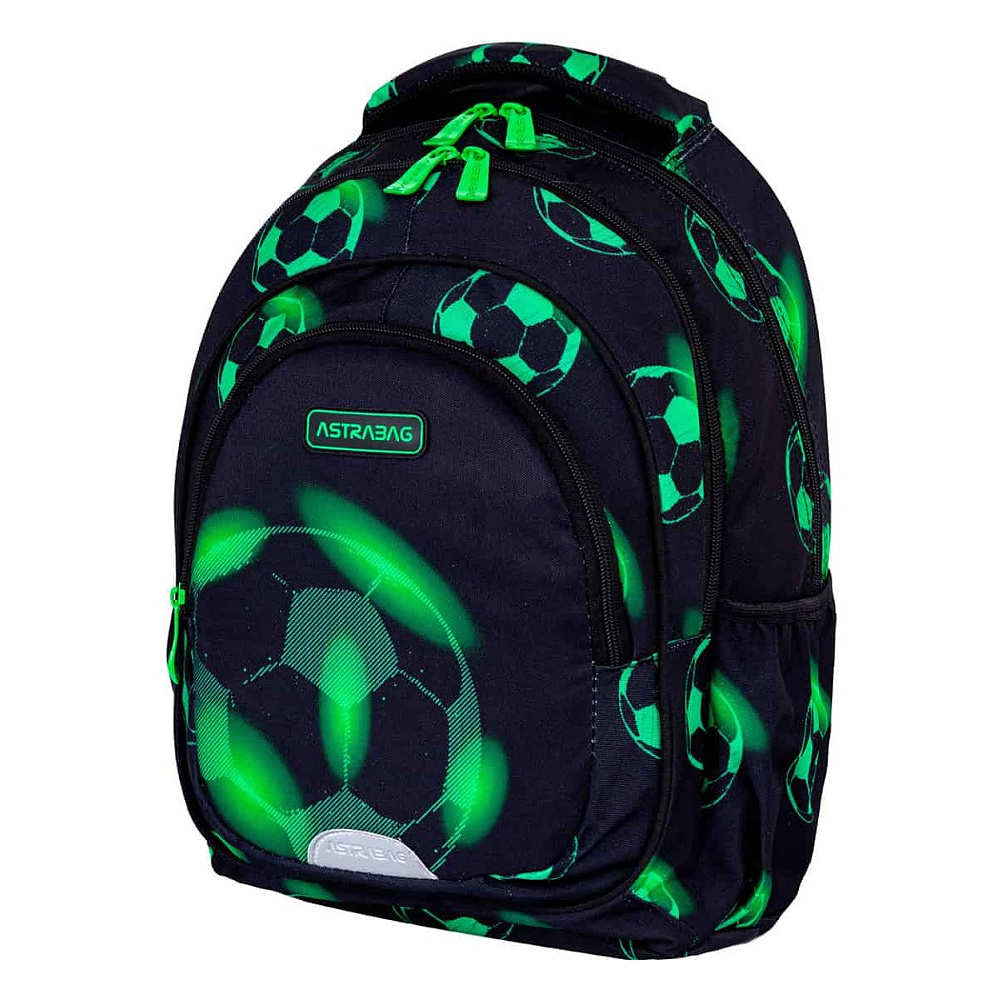 Рюкзак школьный "Neo Football", полиэстер, черный, зеленый - 2