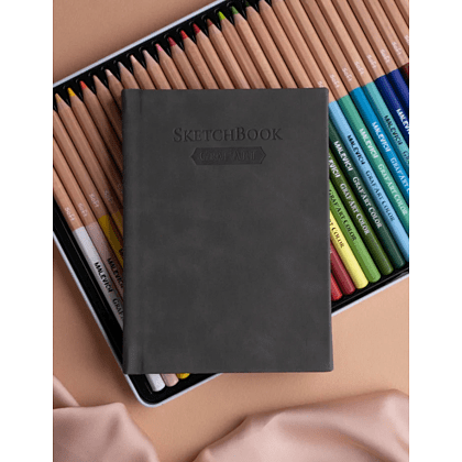 Скетчбук для графики "GrafArt white", 40 листов, А6, 160 г/м2, серый - 5