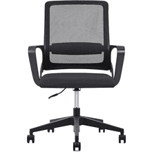 Кресло для персонала SitZone "U-0385 PL", ткань, пластик, черный