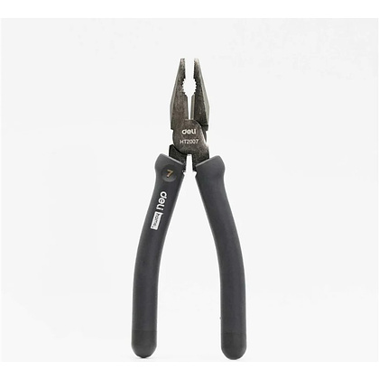 Длинногубцы Deli HS EHT2007, 180 мм, Soft Touch, черный - 3
