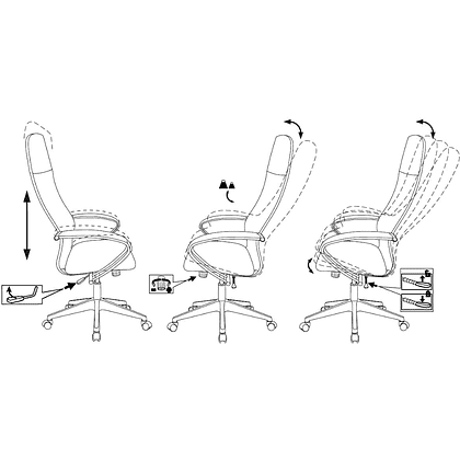 Компьютерное кресло "Бюрократ CH-NOVA LUX", сетка, экокожа, пластик, черный - 14