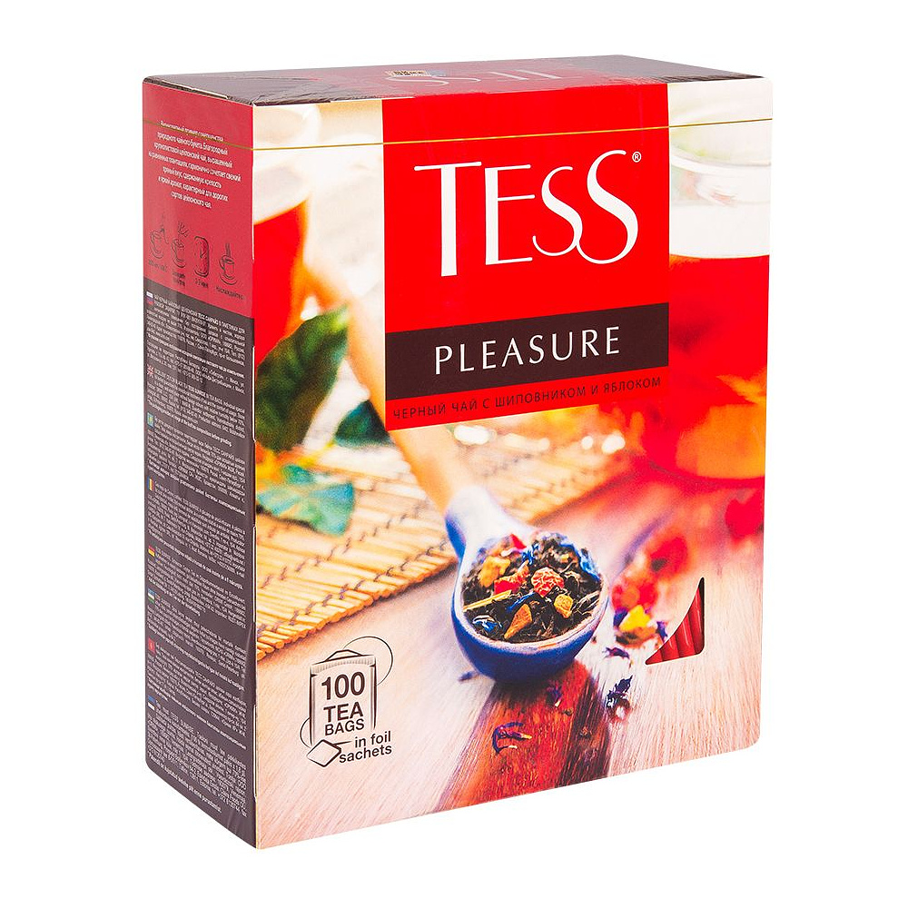 Чай "Tess" Pleasure, 100 пакетиковx1.5 г, черный