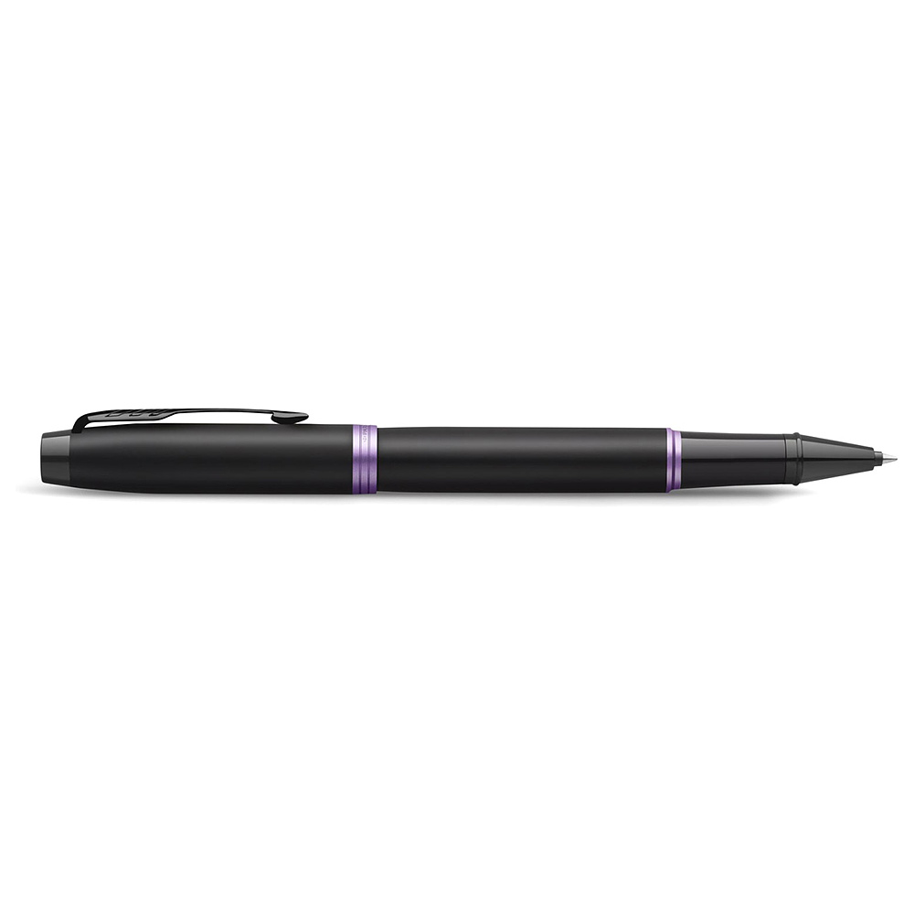 Ручка-роллер Parker "IM Vibrant Rings T315 Amethyst Purple PVD", 0,5 мм, черный, фиолетовый, стерж. черный - 5