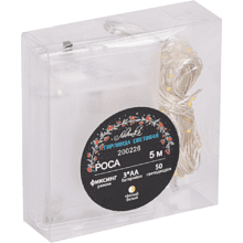 Гирлянда электрическая LED "Нить" с насадками "Роса" 5 м, тепло-белый