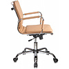 Кресло для руководителя "Бюрократ CH-993" низкая спинка, кожзам, хром, светло-коричневый - 3