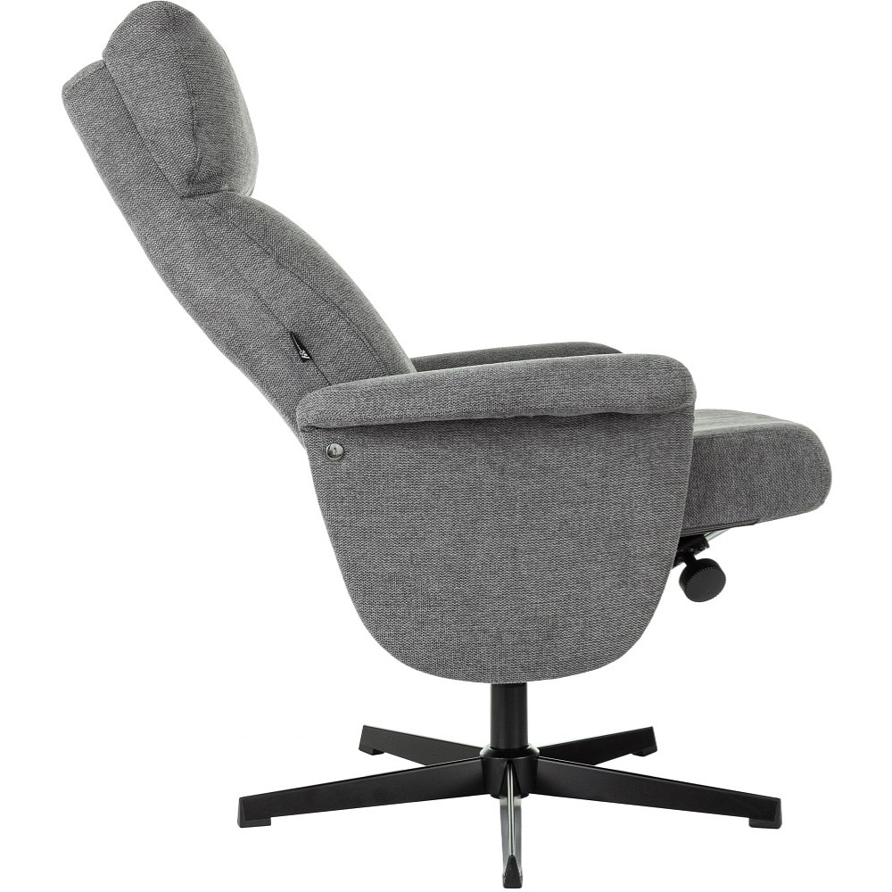 Кресло мягкое Бюрократ Baron, ткань, серый, металл, с пуфом - 7