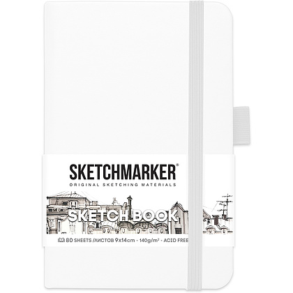 Скетчбук "Sketchmarker", 9x14 см, 140 г/м2, 80 листов, белый