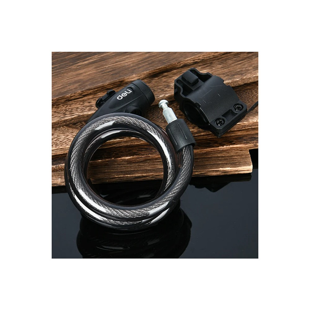 Замок тросовый велосипедный Deli YS EDL508063, 15х1200мм, ключи 2 шт - 4