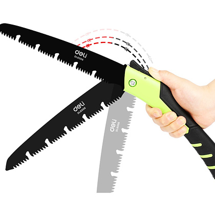 Пила садовая Deli GS EDL6006, 180 мм, складная, черный, зеленый - 3
