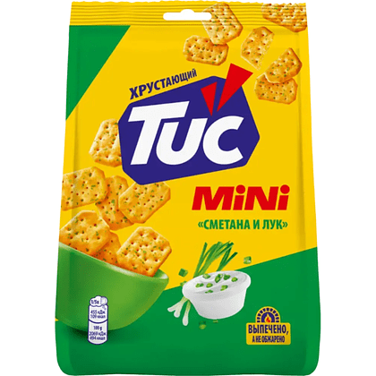 Крекеры "TUC Mini", 110 гр, со вкусом сметаны и лука