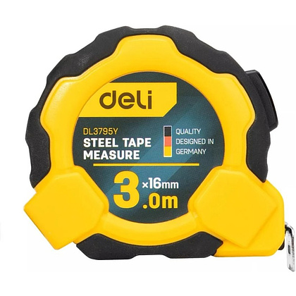 Рулетка Deli YS EDL3795, 3 м х 16 мм, желтый, черный - 12