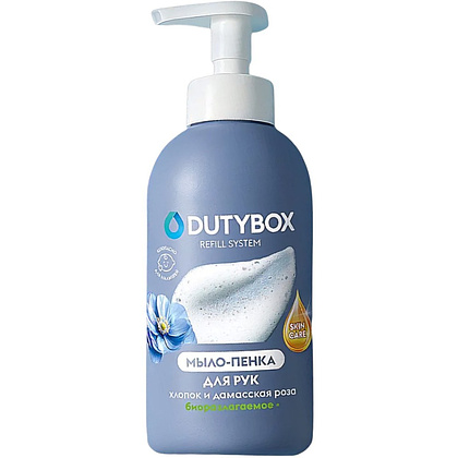 Мыло-пена Dutybox Хлопок и Дамасская роза, экологичное, 500 мл