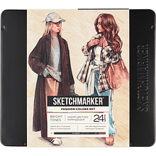 Цветные карандаши акварельные "Sketchmarker Мода", набор 24 цвета, жестяной пенал