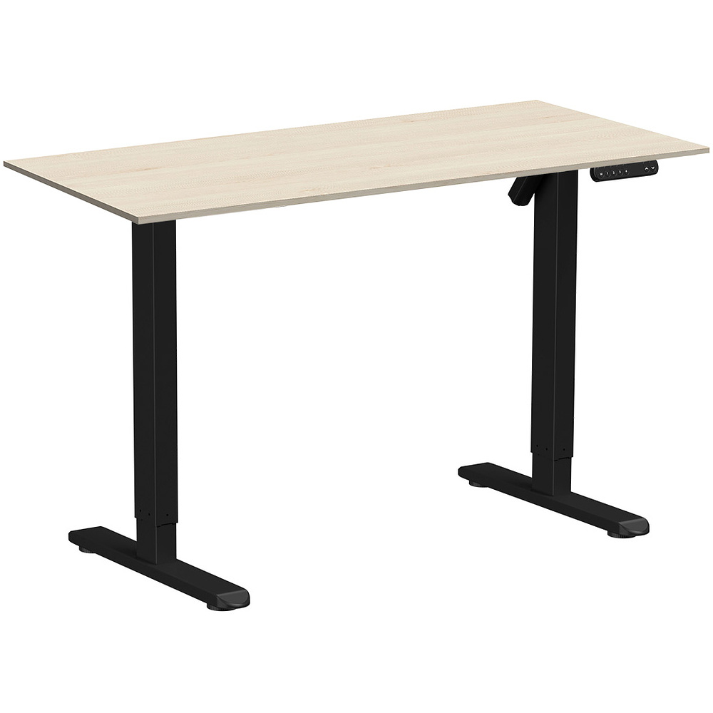 Стол с электроприводом WellDesk Basic 1300x675х18 черный/сосна аланд полярная (9191456+9072455)