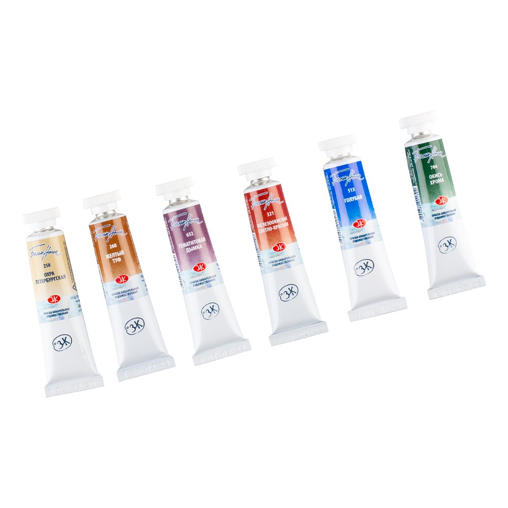 Краски акварельные "Белые ночи палитра Петербурга", набор 6 цветов, тубы - 6