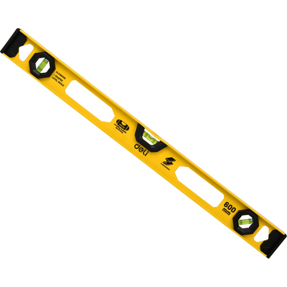 Уровень строительный Deli YS EDL29600G, 600 мм, рельсовый