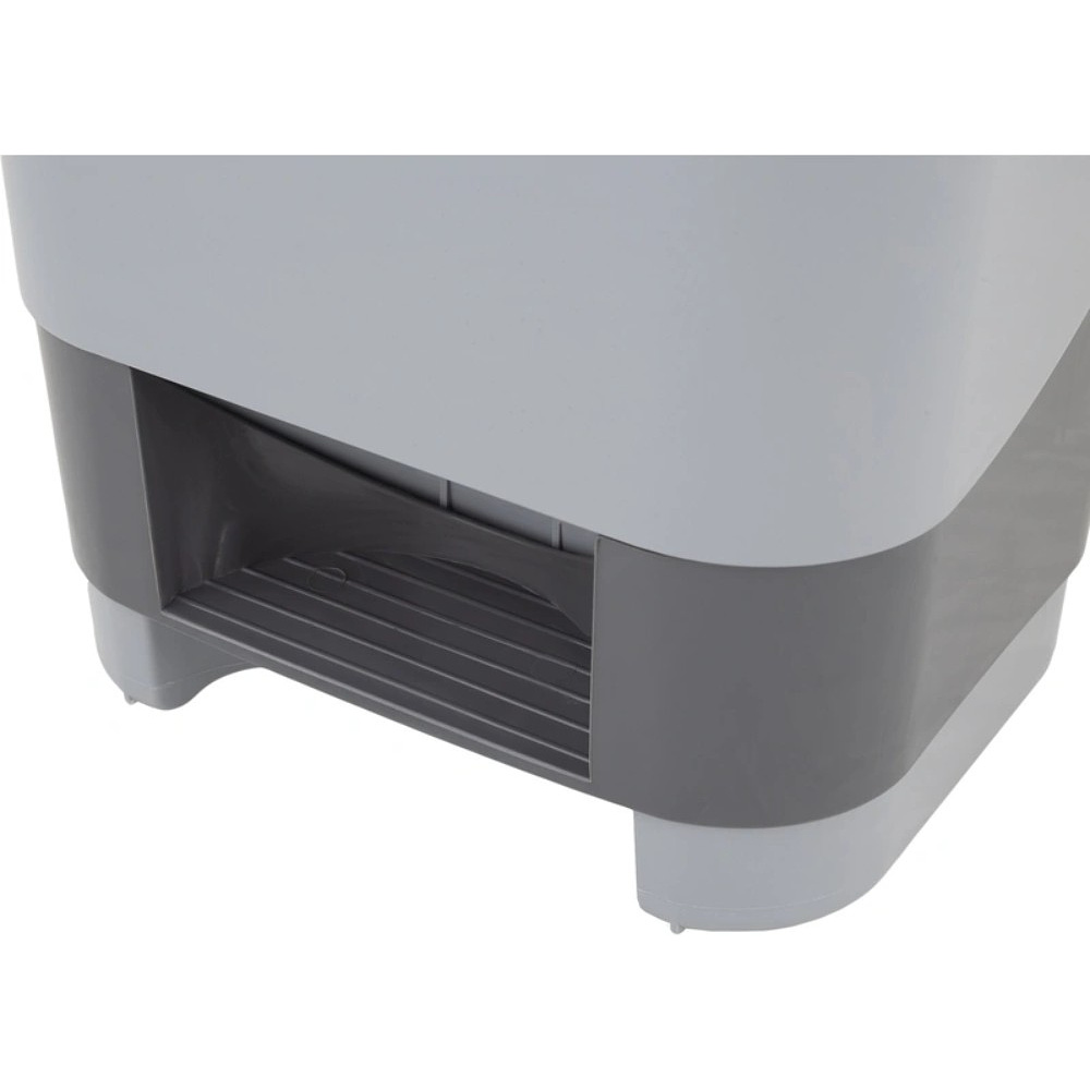 Урна для мусора 8 л, пластик, с педалью, серый - 4