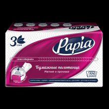 Бумажные полотенца Papia, V - сложение, 100 листов